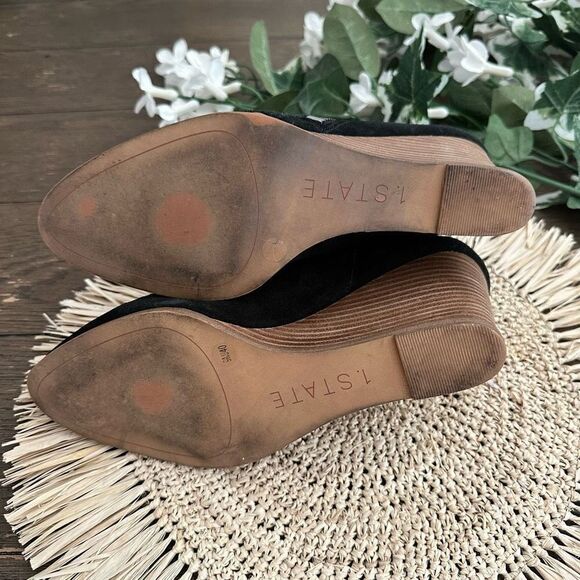 1. State Kaleb Wedge Womens Anke Bootie Black  Suede Low Cut Wedge Bootie 9M/40 - Picture 6 of 10